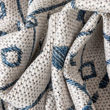 Nord Moroccan Tribal Indoor Outdoor Light Blue Flatweave Rug Well Woven