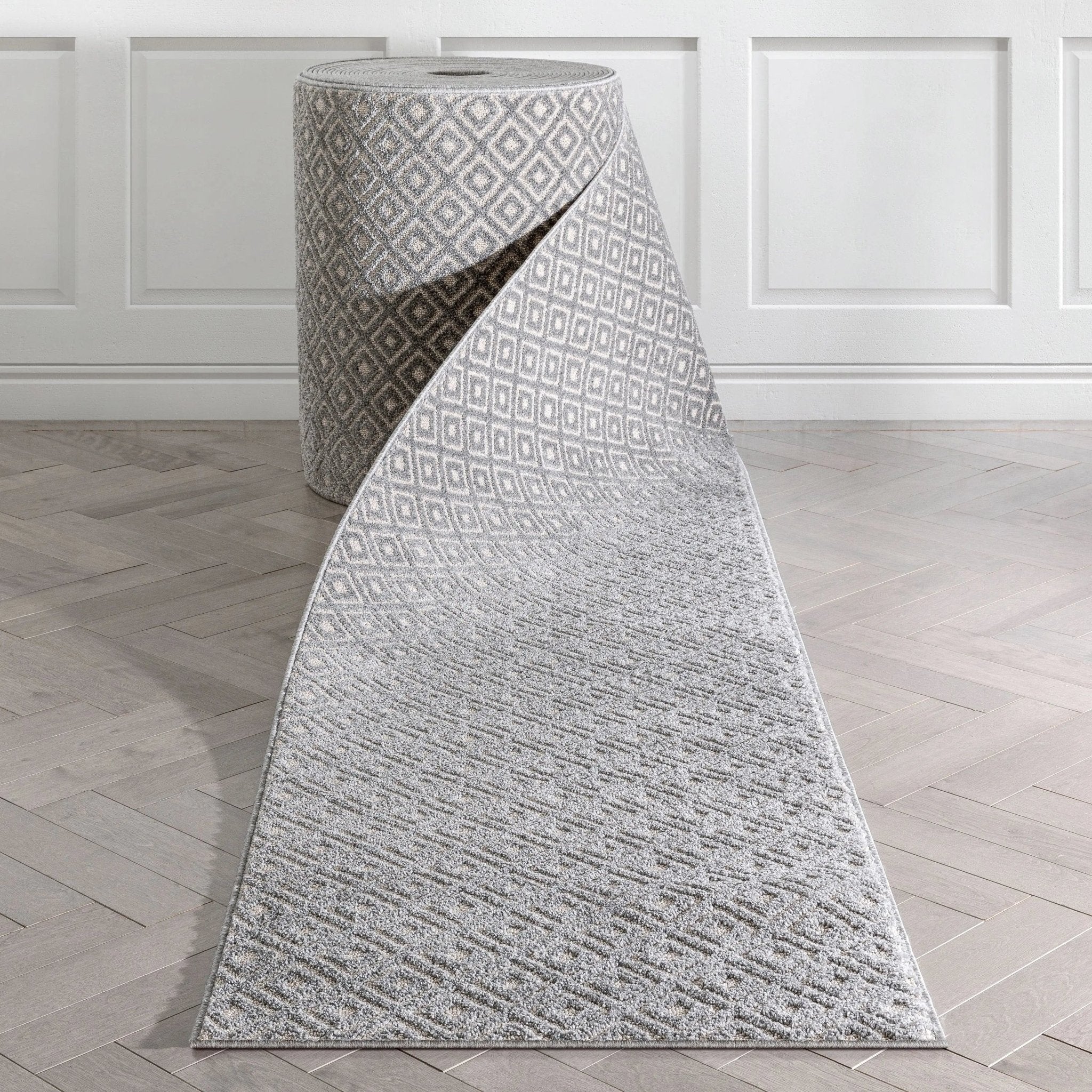 Custom Size Runner Pia Tribal Geometric Diamond Pattern Grey Choose Your Width x Choose Your Length Hallway Runner Rug Well Woven