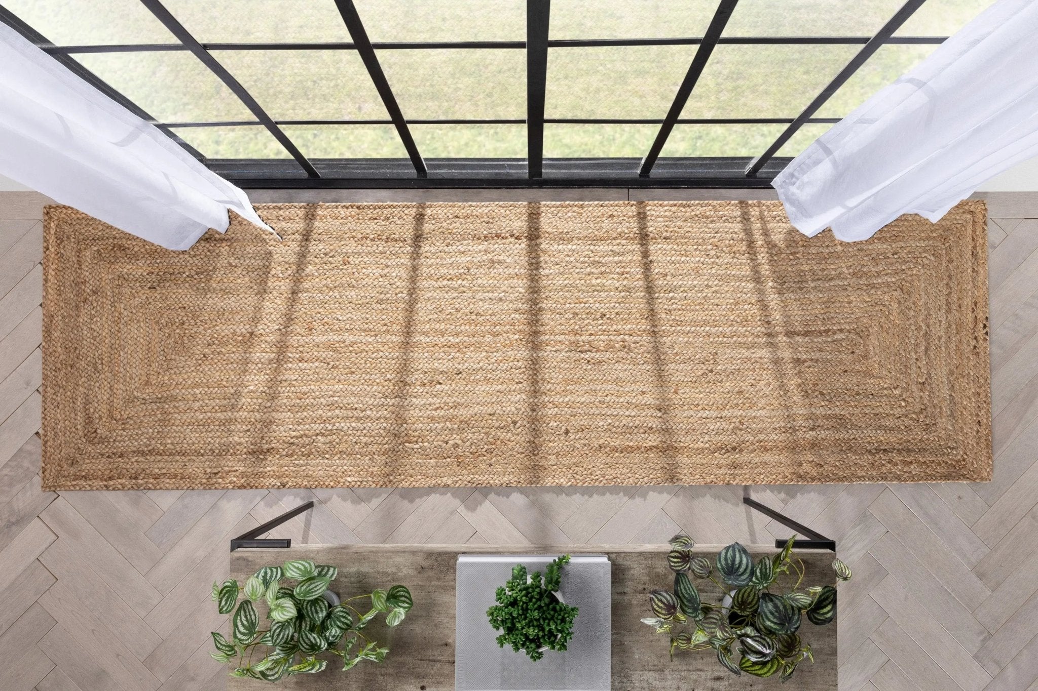 Jemma Natural-Fiber Braided Pattern Natural Hand-Woven Chunky-Textured Rug Well Woven