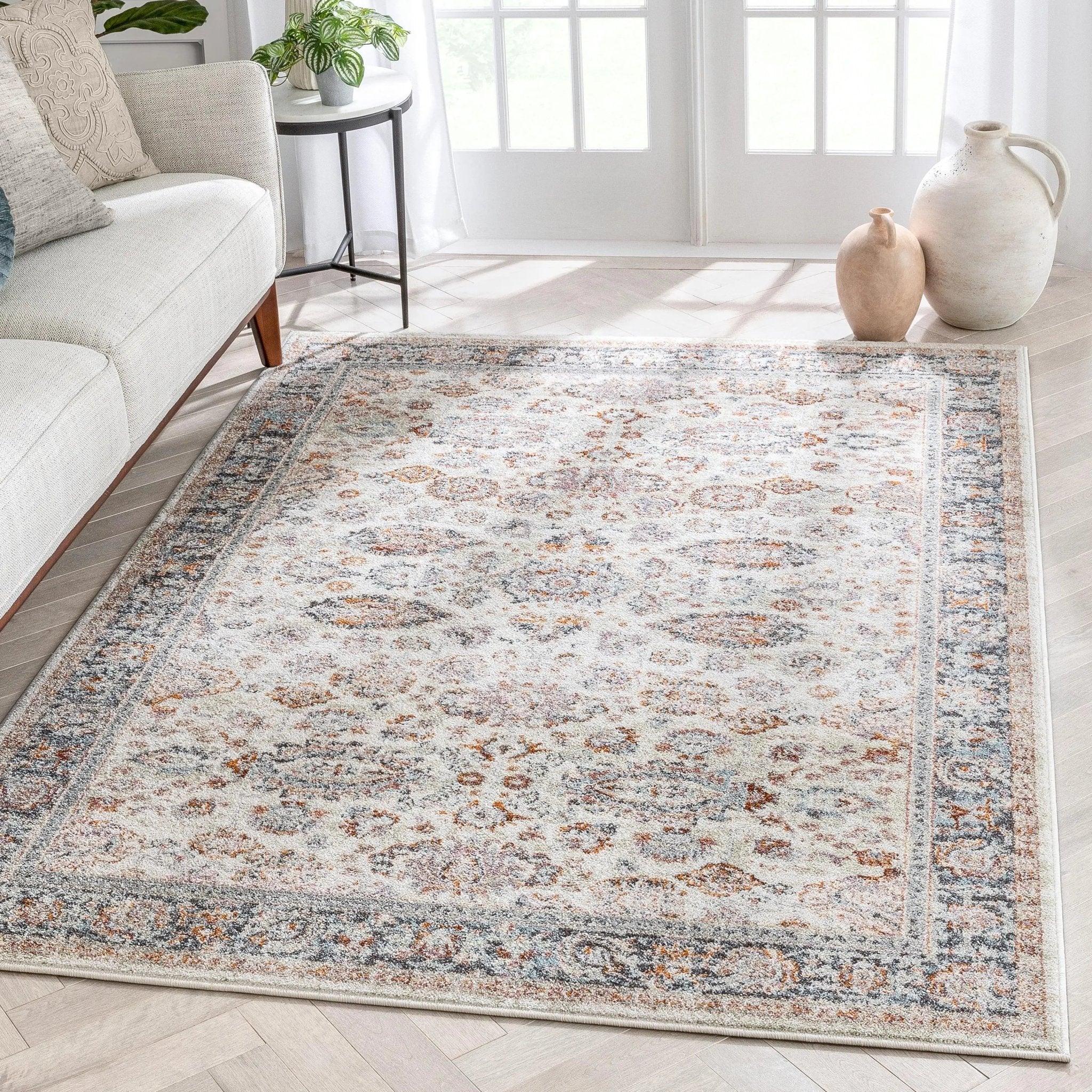 Parker Vintage Bohemian Oriental Ivory 5'3" x 7'3" Rug Well Woven