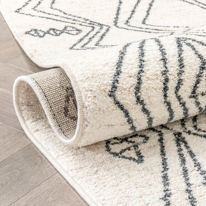 Darcy Modern Farmhouse Tribal Pattern Ivory Rug Well Woven