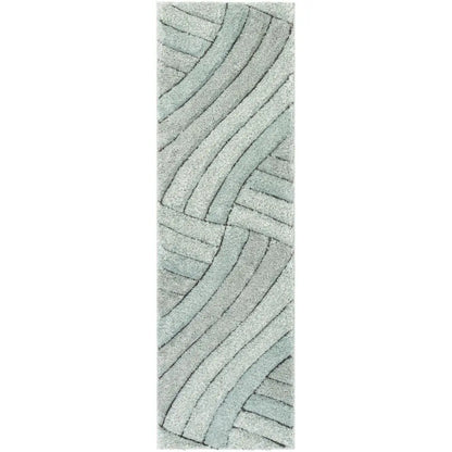 Ucci Blue Modern 3D Textured Shag Rug By Chill Rugs Well Woven