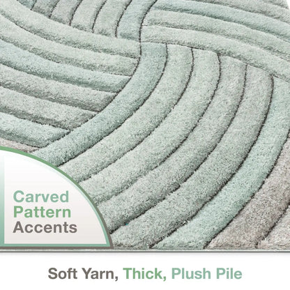 Ucci Blue Modern 3D Textured Shag Rug By Chill Rugs Well Woven