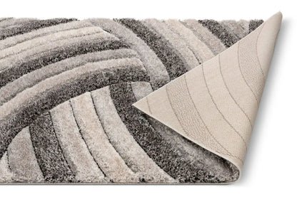 Ucci Grey Modern 3D Textured Shag Rug Well Woven