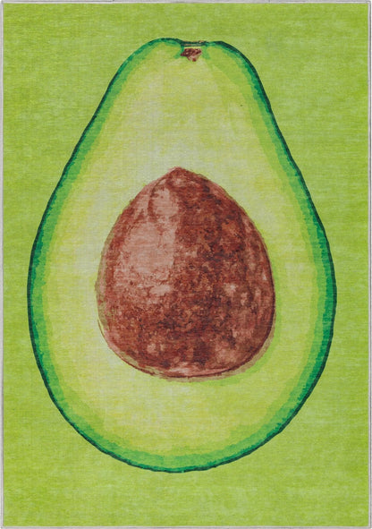Avocado Novelty Green Flat-Weave Rug Well Woven