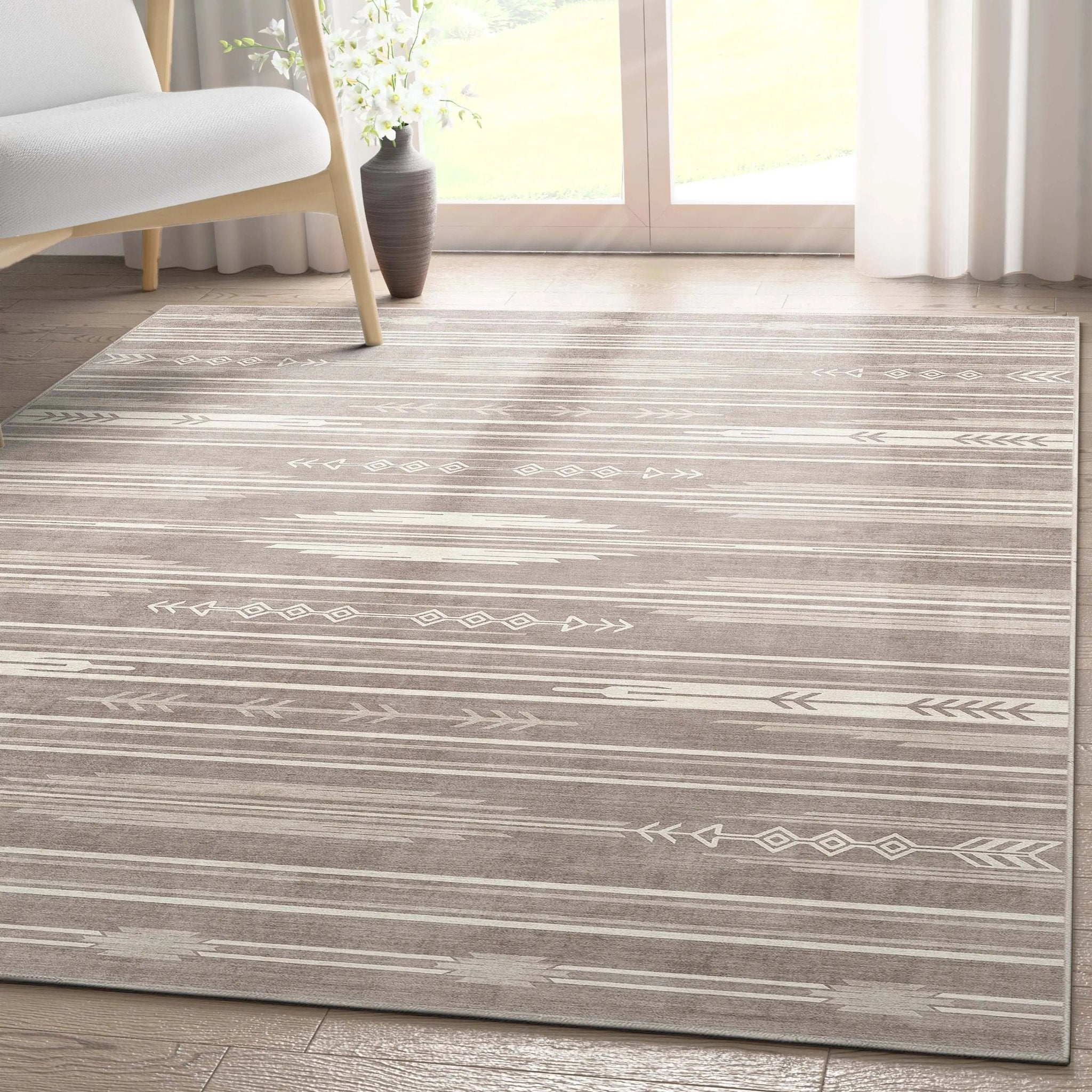 Bismarck Tribal Moroccan Beige Flat-Weave Rug Well Woven