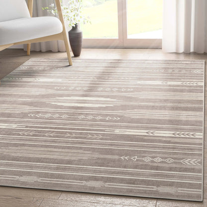 Bismarck Tribal Moroccan Beige Flat-Weave Rug Well Woven