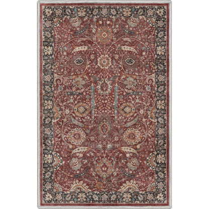 Liana Vintage Oriental Red Flat-Weave Rug Well Woven