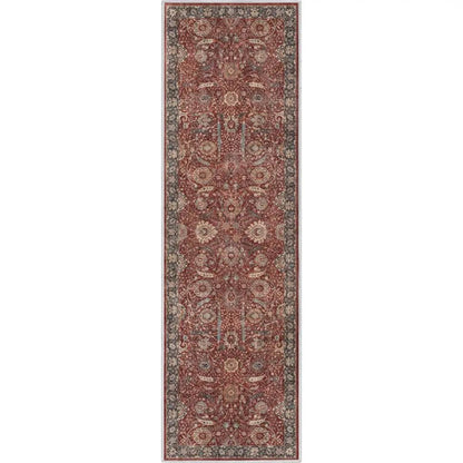 Liana Vintage Oriental Red Flat-Weave Rug Well Woven