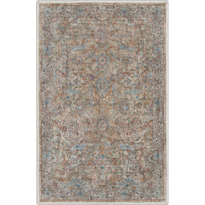 Emilia Vintage Persian Floral Blue Flat-Weave Rug Well Woven