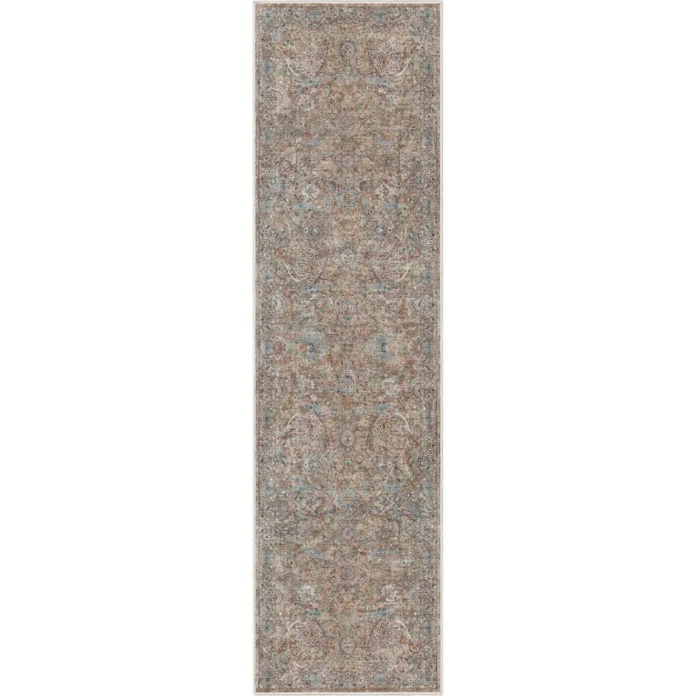 Emilia Vintage Persian Floral Blue Flat-Weave Rug Well Woven