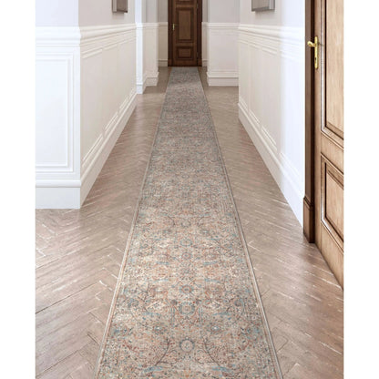 Emilia Vintage Persian Floral Ivory Flat-Weave Rug Well Woven