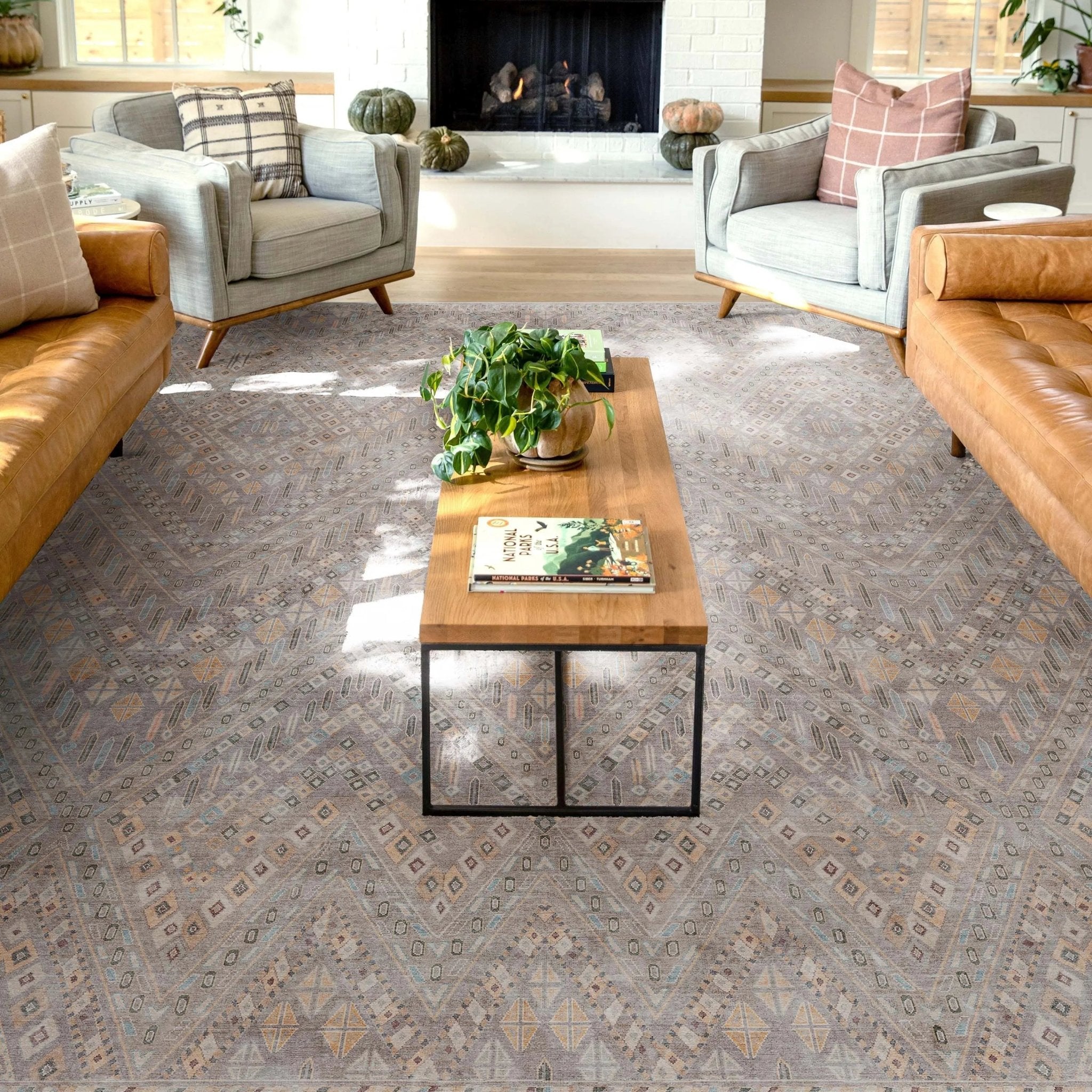Anya Vintage Tribal Chevron Grey Flat-Weave Rug Well Woven