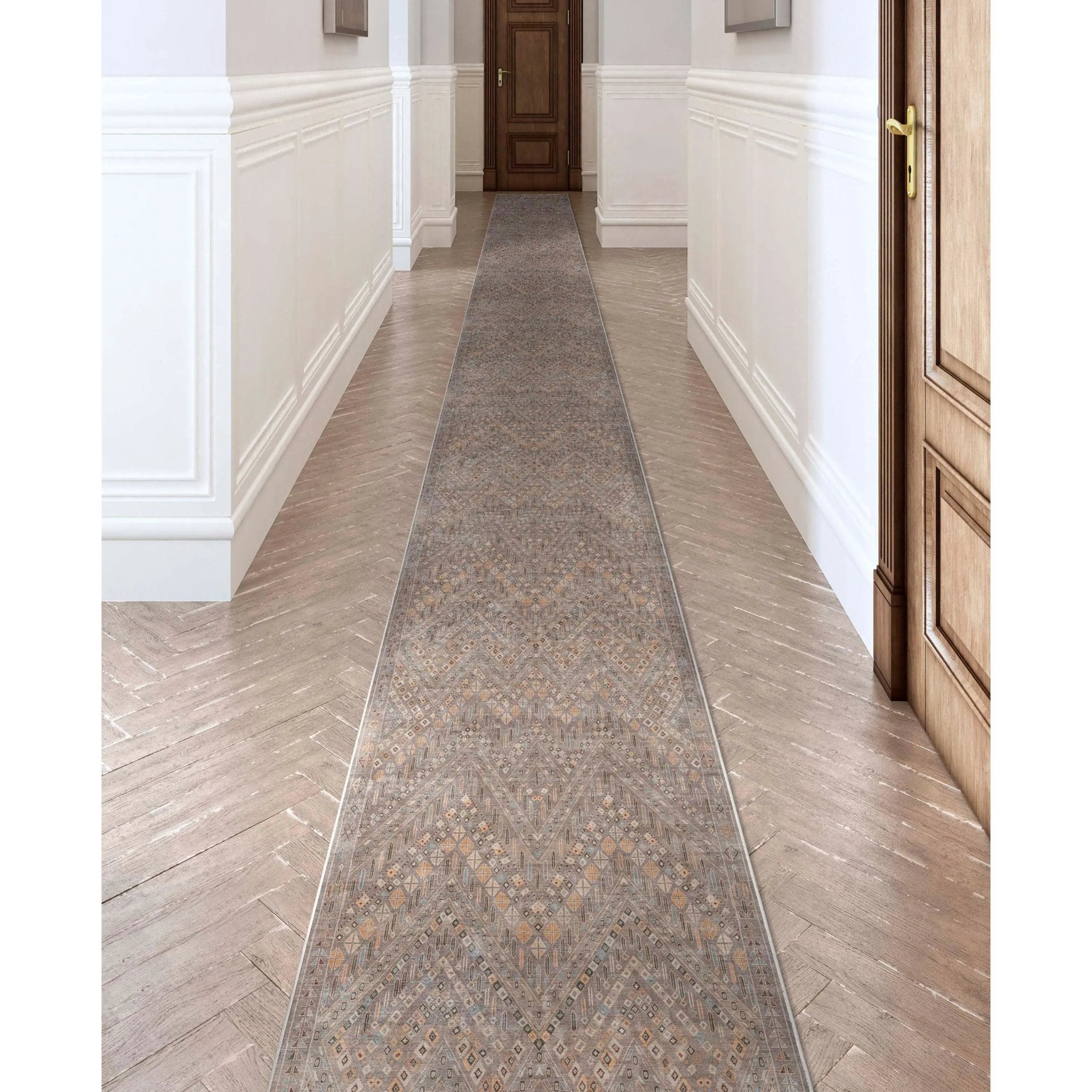 Anya Vintage Tribal Chevron Grey Flat-Weave Rug Well Woven