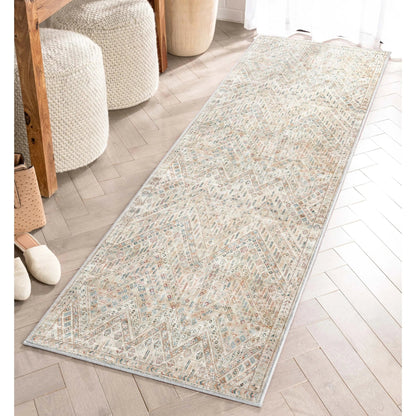 Anya Vintage Tribal Chevron Ivory Flat-Weave Rug Well Woven