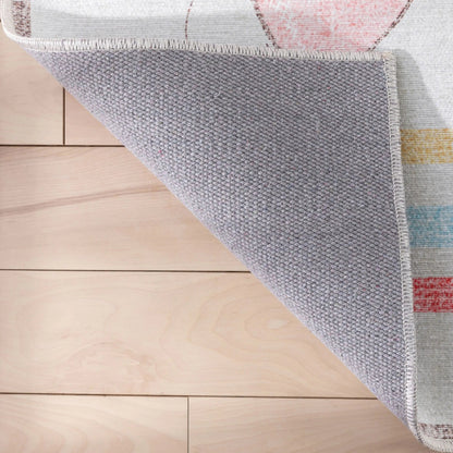 Hopscotch Rainbow Modern Multi Beige Kids Flat-Weave Rug Well Woven