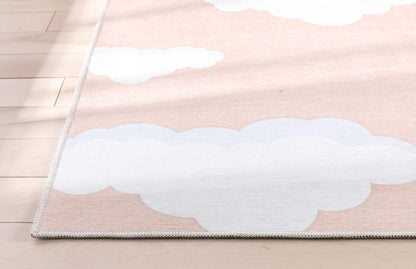 Cloud 9 Modern Coral Kids Flat-Weave Rug Well Woven
