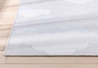 Cloud 9 Modern Grey Kids Flat-Weave Rug Well Woven