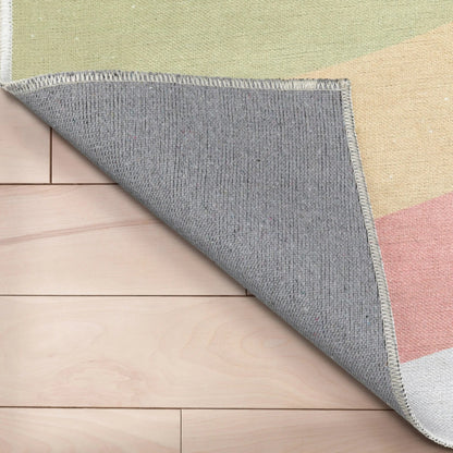 Rainbow Modern Multi Color Area Flat-Weave Rug Well Woven