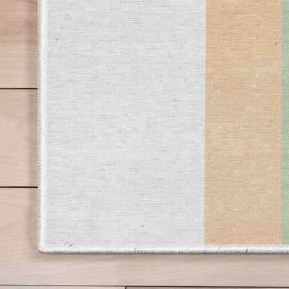 Rainbow Watercolor Modern Multi Color Area Flat-Weave Rug Well Woven