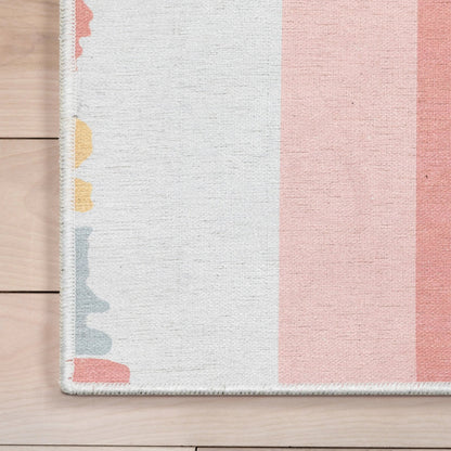 Crescent Rainbow Modern Multi Color Area Flat-Weave Rug Well Woven