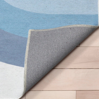 Twilight Rainbow Modern Blue Area Flat-Weave Rug Well Woven
