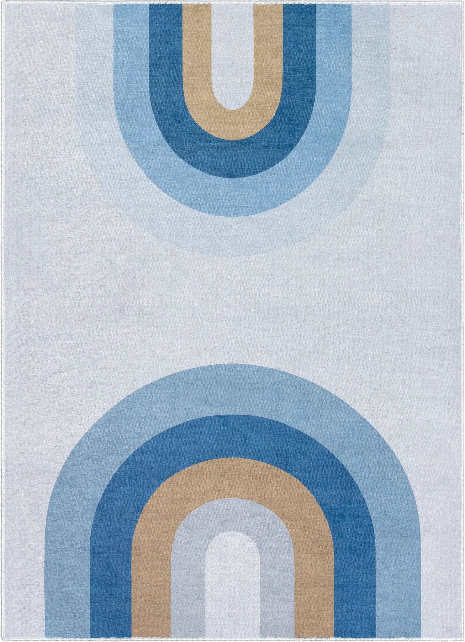 Twilight Rainbow Modern Blue Area Flat-Weave Rug Well Woven