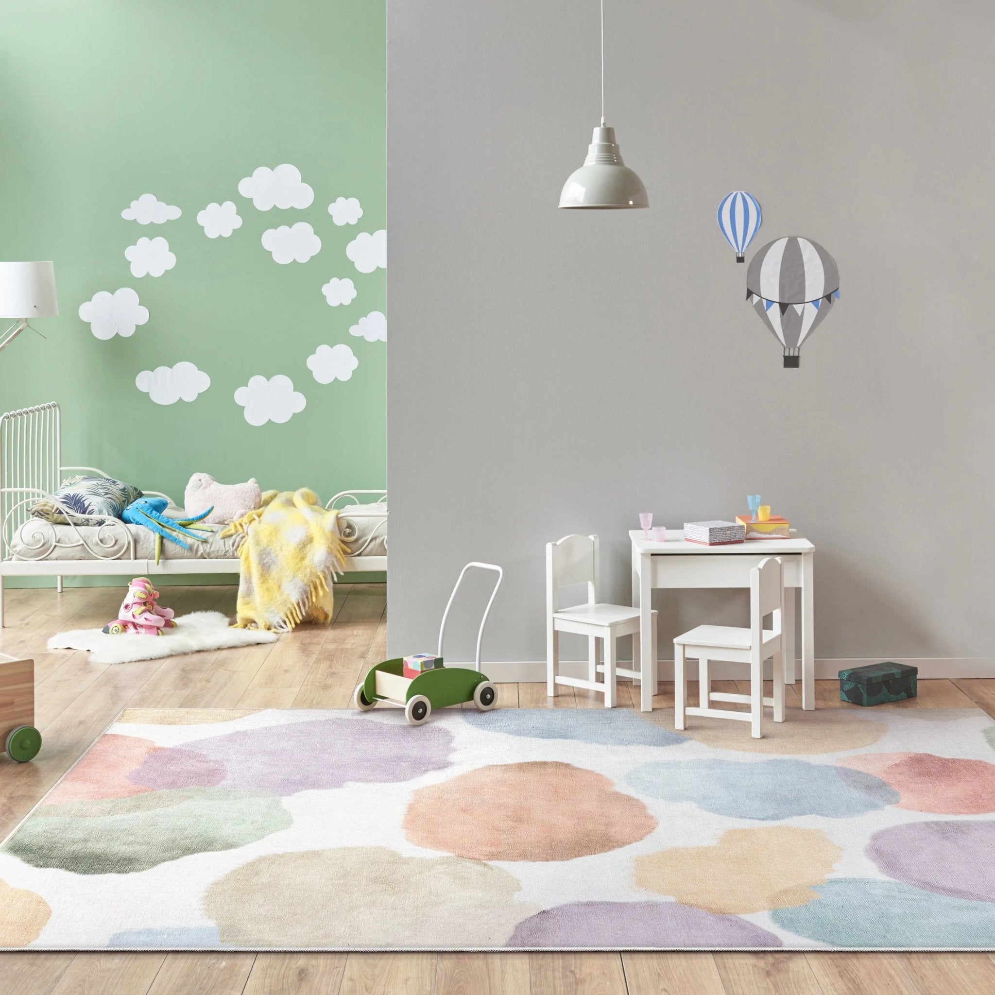 Watercolor Dot Modern Multi Color Area Flat-Weave Rug Well Woven
