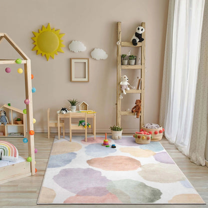 Watercolor Dot Modern Multi Color Area Flat-Weave Rug Well Woven