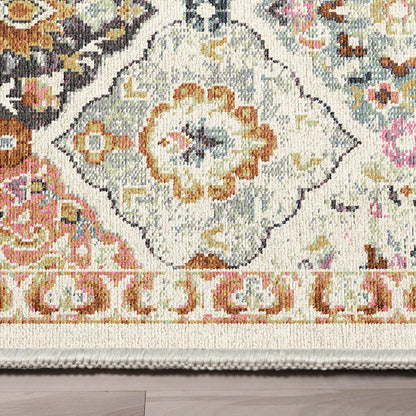 Maeve Vintage Trellis Multi Beige Flat-Weave Rug Well Woven